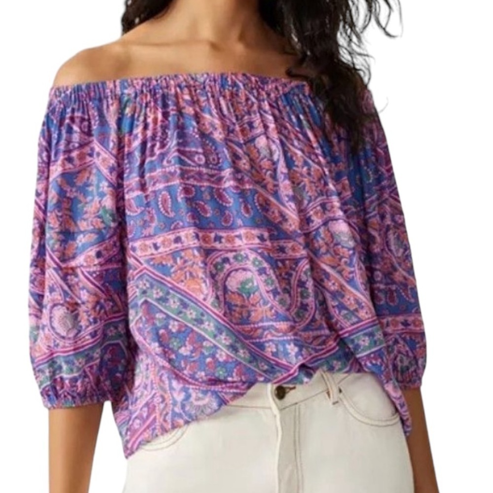 BA&SH Fenji Top‎ Paisley Off The Shoulder Size Medium NWT